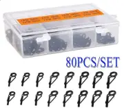 80 PCS Set Fishing Rod Guide Tackle Tip Repair Box Eyes Rings DIY Stainless Kit