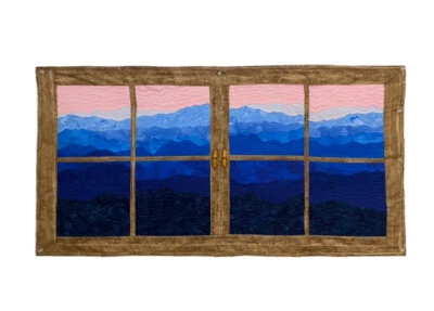 Quilted Mountain Window Wall Hanging Blue Ridge Smoky Mountains