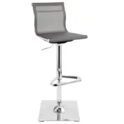 Lumisource Bar Stools 17"W Armless High Back Mesh Cushioned Polyester Silver