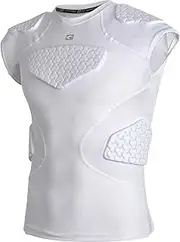 [COOLOMG] Children's Padded Compression Shirt Youth Football Protector Shirt for Sports Football Basketball Baseball Football Football Rib Protection Chest Protection Shoulder Protection Reusable