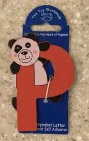 The Toy Workshop - Wooden Magnetic Jungle Alphabet Letter - Red "P”-Panda