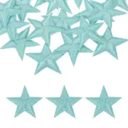 16Pcs Iron on Star Patches Sew on Star Embroidered Patches, 29mm Cyan