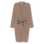 [Max Mara] Max Mara Ribbed Belted Cardigan M BROWN