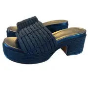 Vince Margo Braided Cord Platform Chunky Heel Slip On Sandals NEW Size 8