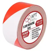 APT Premium Red and White Striped Vinyl Floor Safety Marking Tape