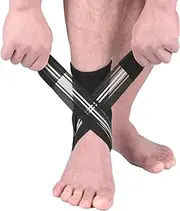 Ankle Support Brace，【Elastic compression】 Open-Heel Ankle Brace with Adjustable Straps for Sports Protect, Plantar Fasciitis, Achilles Tendonitis, Ligament Damage, Injury Recovery，Male and female (Right, Gray)