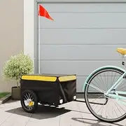 Bike Trailer Black and Yellow 30 kg Iron,Bicycle Trailers 6.8KG-94078