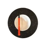 Shimmery Black Round Placemat