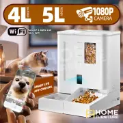 5L Automatic Pet Cat Dog Feeder 4L Waterer Set WiFi Smart Camera Record App