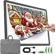 TOHETO Rechargeable A4 Light Pad with Carry Bag for Diamond Painting, Ultra Bright Tracing Light Box for Drawing, Wireless Lightbox for Tracing and Drawing, Cordless Diamond Art Light Board (Black)