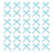 200pcs Mini Ribbon Bows 2 Inch Small Light Blue Ribbon Bows for DIY Craft
