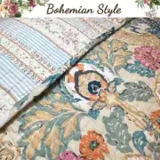 BEACH COTTAGE CHIC BLUE TEAL AQUA GREEN PINK YELLOW TROPICAL LEAF SOFT QUILT SET