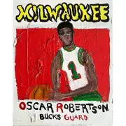 Oscar Robertson - Acrylic on Canvas 11x14in by Sergio Santos