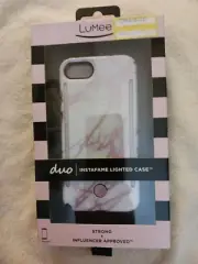 LuMee Duo Case for Apple iPhone 8 - Rose Metalic and White Marble