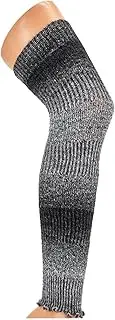 [Leo Design] Long Legwarmer Natural Wool Women Over Knee-Knee High, Blend of virgin Lambswool, Wave Edge Leg Warmers, Ankle Warmers - - Luxury winter layer for leg- Standard One Size