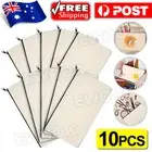 10Pcs Canvas Makeup Bags Canvas Zipper Pouch Bags Pencil Case Blank DIY Craft AU