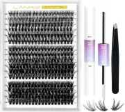 LANKIZ Eyelash Extension Kit, 30D 40D 50D Mix Tray Lash Extension Kit, 320Pcs La