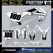 HUSQVARNA TC50 TC65 MOTOCROSS GRAPHICS CUSTOM MX GRAPHICS KIT 50 65 BLOK WHI/BLK
