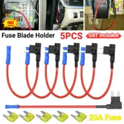 5Pcs Add A Circuit Piggy Back Fuse Tap Mini 20A Blade Fuse Holder ATM APM Fuses
