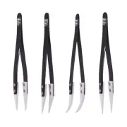 4 Pcs Precision Angled Tweezers Precision Tweezers Industrial Tweezers