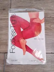 Vintage Footless Tights W/ Lace Capri Black Tights OSFA