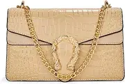 [LADINOVO] Crossbody Bags for Women Snake Printed Vegan Leather Shiny Clutch Bags Purses with Chain Strap