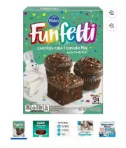 Pillsbury Funfetti Chocolate Cake Mix with Candy Bits, 15.25 oz Box