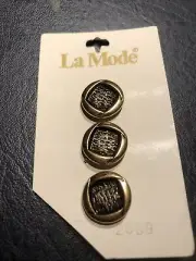 1 Card La Mode Antique Gold Buttons Free Shipping