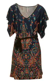Paisley Daze Belted Dress--SPI-T6364-19SS