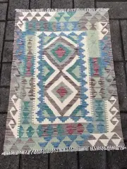 Hand Woven Afghan Wool Kilim, Size: 113 X 83 cm, Flat Woven Handmade Floor Rug