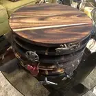 NEW Handmade Large Acacia Wood Charcuterie Lazy Susan￼ Serving Board w/ Handles