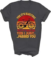 [SDVN] E Bike Yes It's Electric and Cheating Just Passed You Biker Cyclist Cycling Gift Unisex Shirt T-Shirt (Dark Heather;XL)