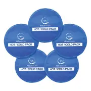 AllSett Health® Reusable Hot and Cold Round Gel Packs for Injuries, 5 Pack