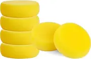 KALIONE 6 Pcs Round Painting Sponge 3inch Yellow Artist Sponges Craft Clay Sponge Watercolor Sponges for Face Painting Pottery Ceramics Art Crafts