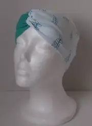 Nike Twist Knot Headband Mixed Mesh Printed Women Barely Green/Washed Teal/White