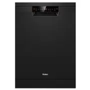 Haier 15 PL Freestanding Dishwasher, Sanitise - Black HDW15F1B1