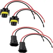 ECSiNG 4PCS H8 H11 2 Pin Fog Lights Wiring Harness for H8/H9/H11/880/881 Bulbs Socket Light Bulb Socket Harness Connector Plug and Play 15cm