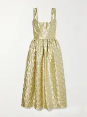 [MARKARIAN] MARKARIAN - Apple Metallic Floral-brocade Midi Dress - Yellow - US12 US 12 Yellow