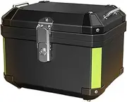 Motorcycle Tail Box Top Case Lockable Helmet Luggage Storage Rear Tour Box with Reflective Design Waterproof Storage Carrier(45L)