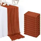 10 Pack 10Ft Terracotta Cheesecloth Table Runner Boho Romantic Gauze Table Ru...