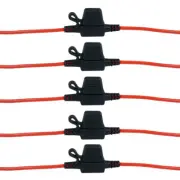 5 X Mini Fuse Holder Box IN-LINE AWG Wire Copper 12V Blade Gauge Wire Sales