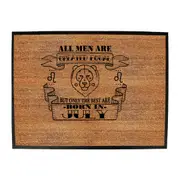 July Leo Birthday All Men Are Created Equal - Funny Novelty Doormat Man Cave Floor mat