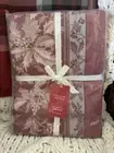 Williams-Sonoma ~RED HOLLY JACQUARD~ 70”x126” LINEN TABLECLOTH Christmas WINTER