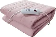 Heating Electric Blanket in Autumn and Winter, Sigle Bed Heated Mattress Cover, Underblanket with Elasticated Skirt, Fast Heat Up, Machine Washable, Safe for All Night Use,