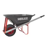 Sherlock 100L Snag Free Steel Tray Extra Wide Wheel Wheelbarrow
