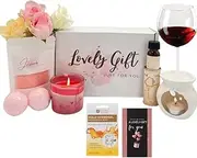 JOLAFUNBS Pamper Set Gift Box - Bath Sets Pamper Kit Hamper Box Include Bath Bombs, Bath Salts,Candles & Wax Melt Burners &More- Mothers Day, Birthday Gifts, Christmas, Valentines, Self Care Package