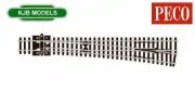 BNIB N Gauge PECO SL-E388 R/H Point Large Radius Turnout - Code 80 ELECTROFROG