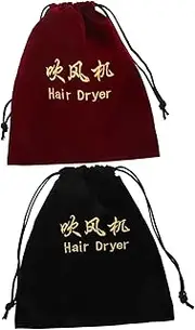 2pcs Hair Dryer Storage Bag Smooth Hair Dryer Bag Cosmetics Bag Flannel Storage Bag Travel Storage Bag Creative Storage Bag Reusable Storage Bag Hair Dryer Container Portable Bag