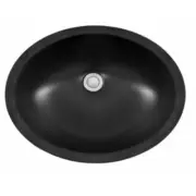 Karran Q-306 19" Seamless Undermount Quartz Vanity Sink - Black