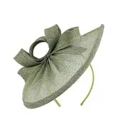 Bowknot Decor Elegant Fascinator Hat with Hair Hoop Sweet Noble Decorative Anti-fall Retro Imitation Flax light green